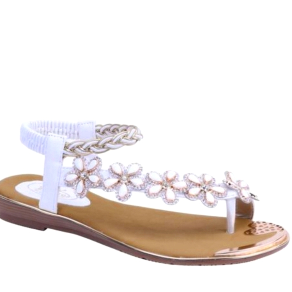White Flower Sandals
